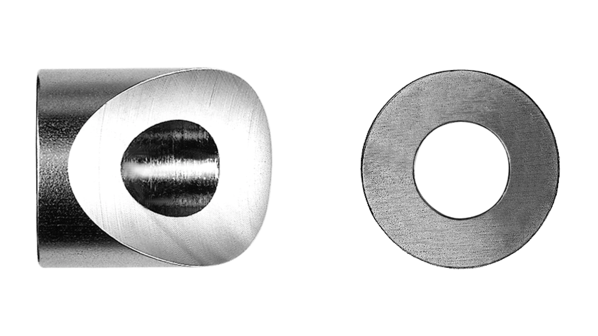 Post fitting round shape  for external thread and tube ∅ 33,7 mm