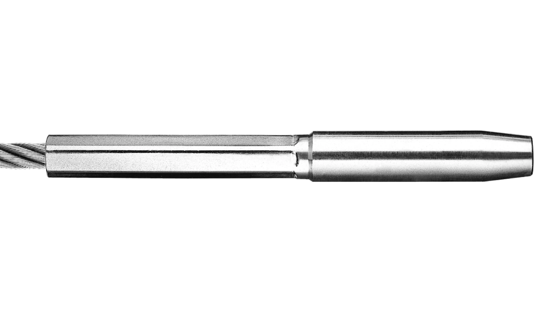 Internal thread end right-hand swaged for rope Ø 10 - 16 mm