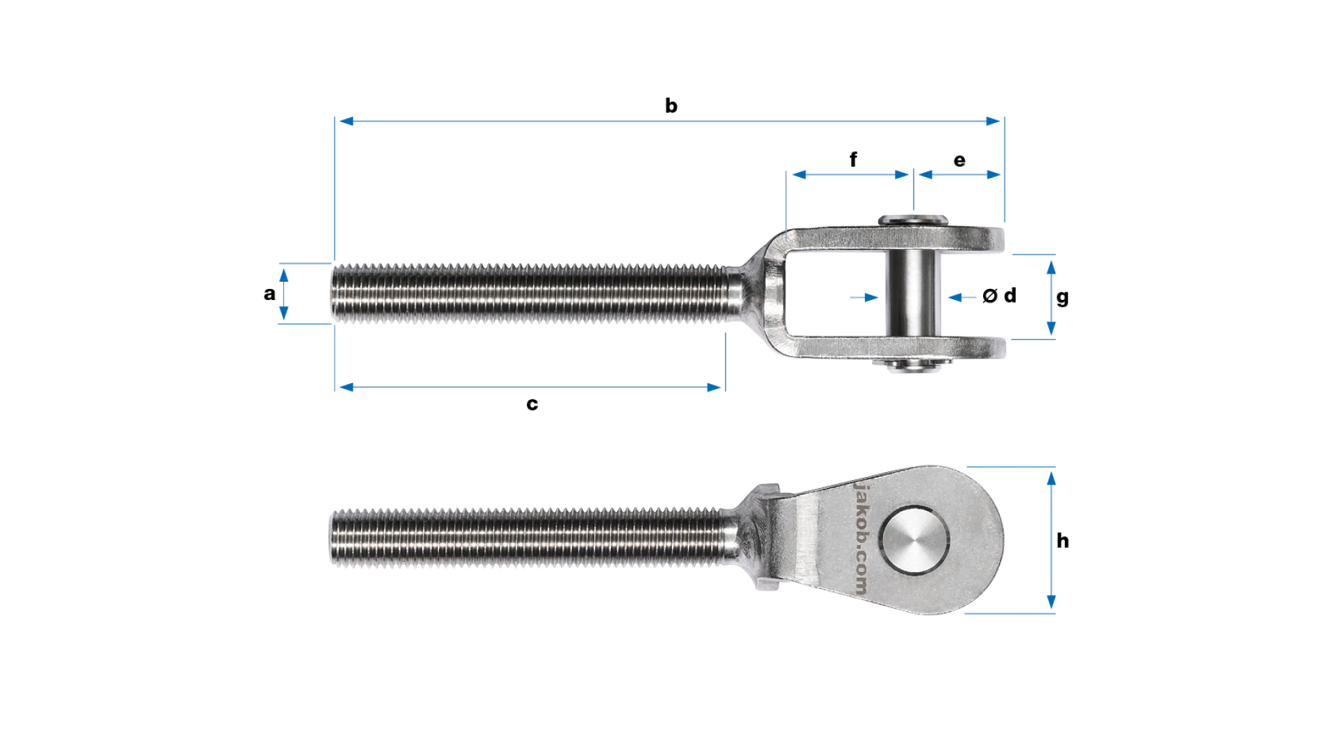 Clevis Classic with external thread right-hand