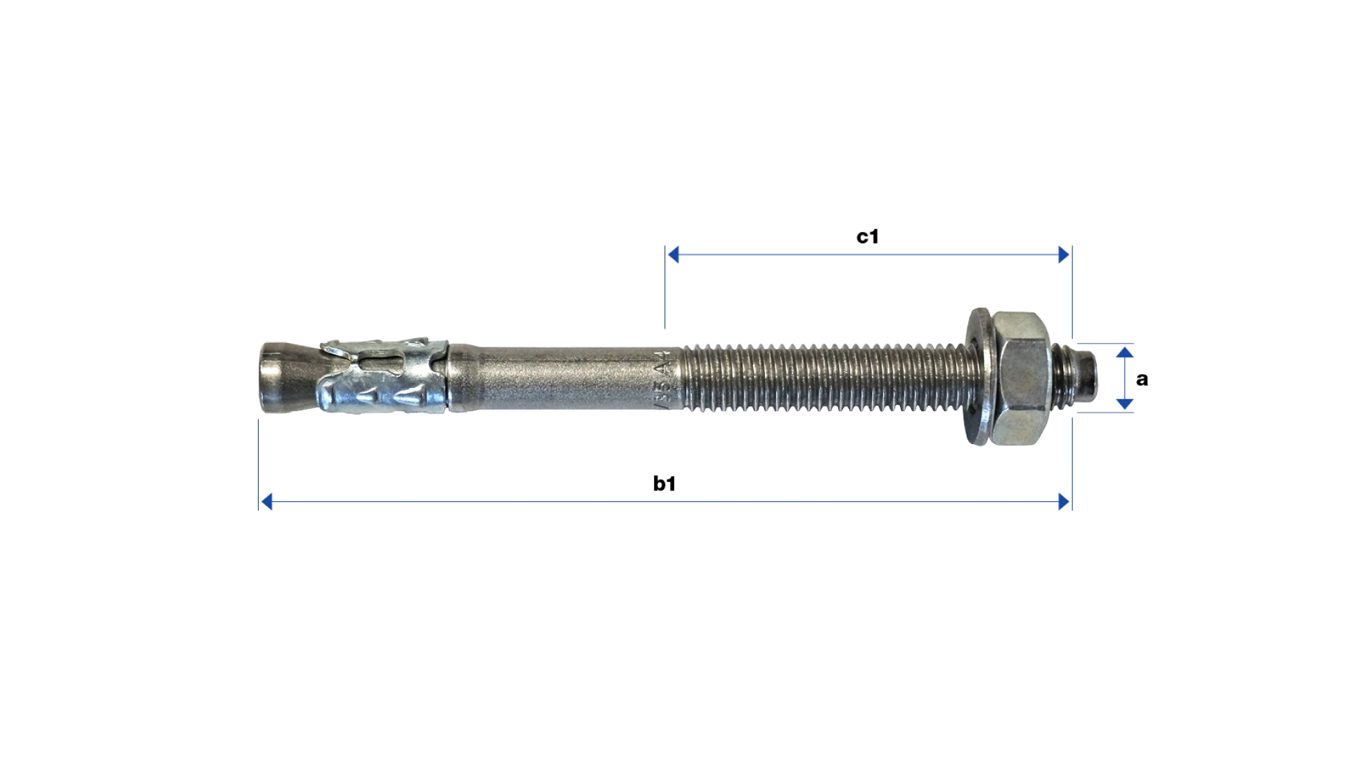 Wall anchor with external thread  steel type m1
