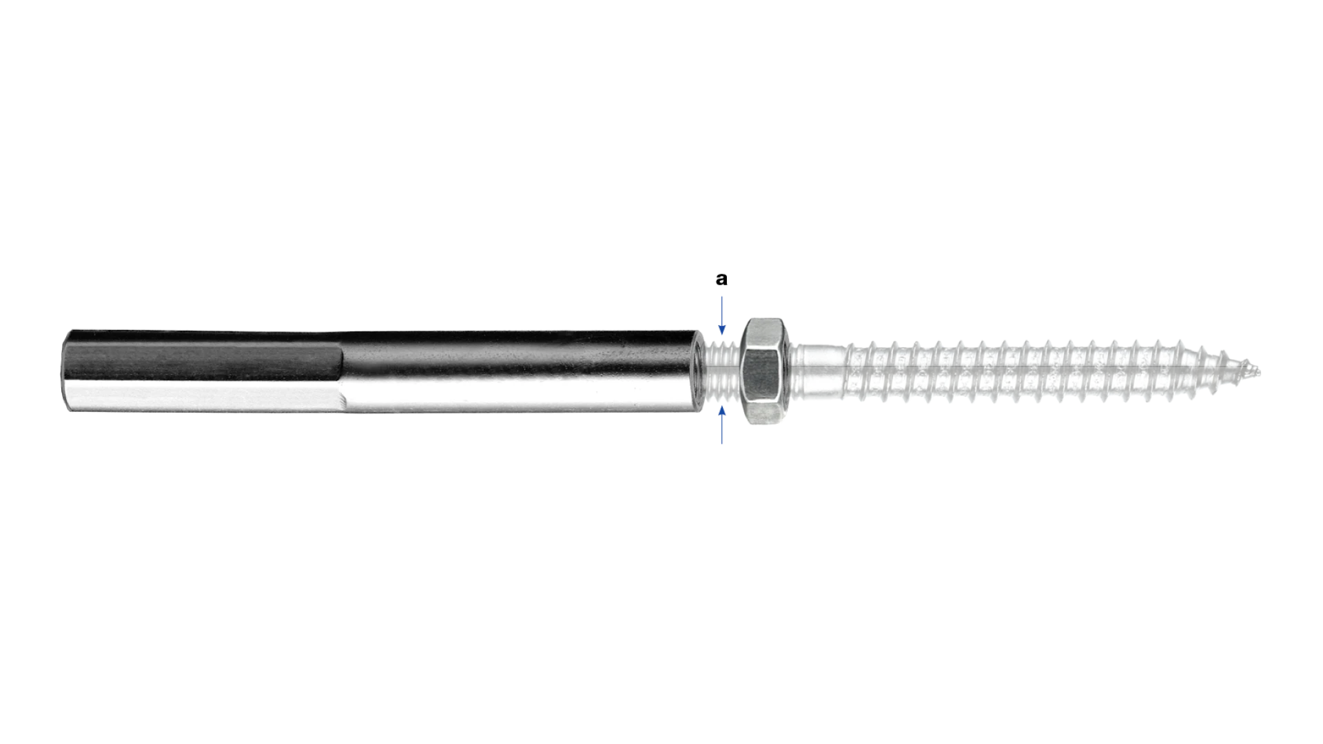 Assembling aid   for dual thread screw left-handed