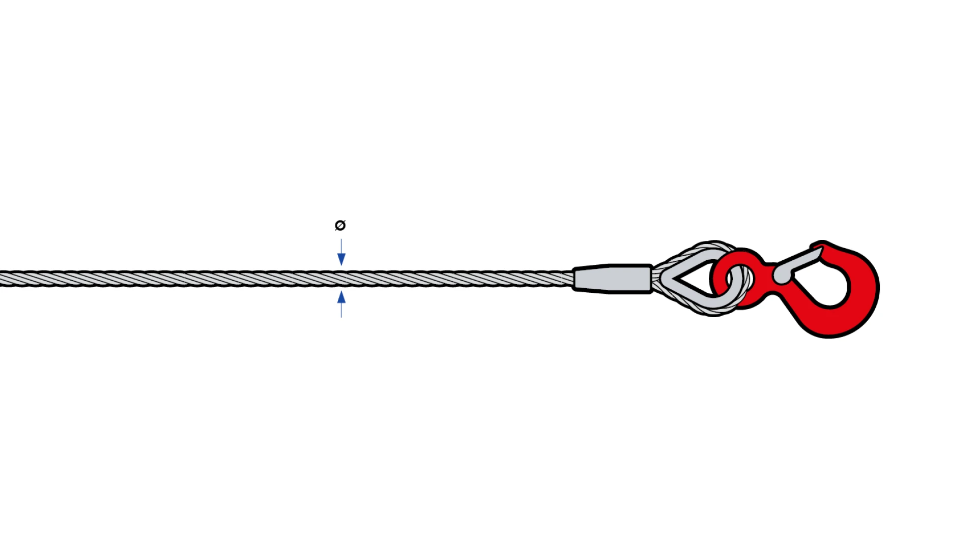Hoist rope Habegger swaged for HIT-06